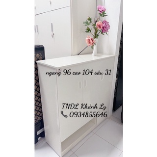 Tủ giày nhựa đài loan 3cánh trắng trống tầng dưới 96x104(TPHCM)