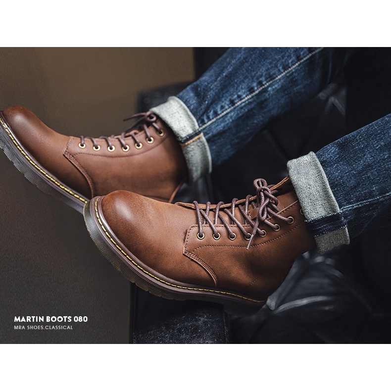 Giày bốt martin Maden cổ cao phong cách Anh  dành cho nam