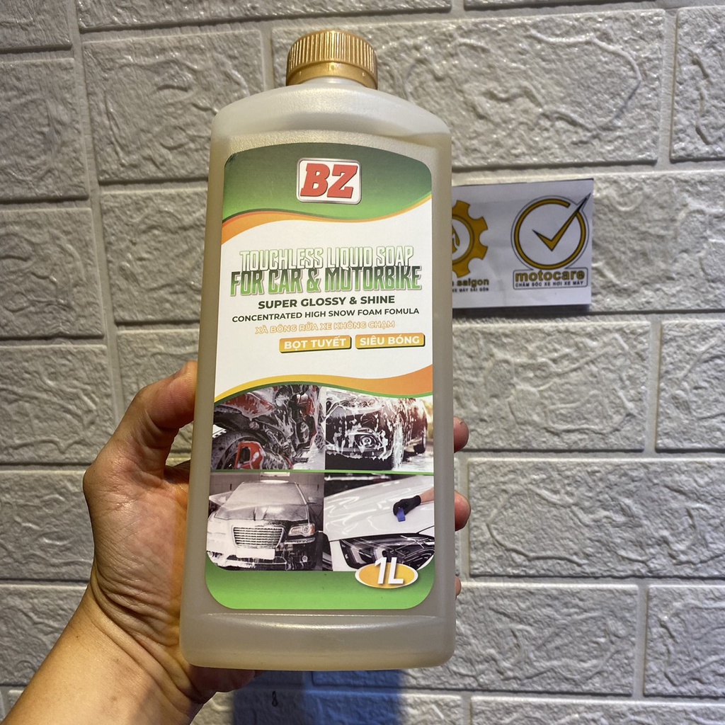 Nước rửa không chạm BZ dung tích 1L siêu sạch siêu bóng, BZ bọt tuyết không chạm