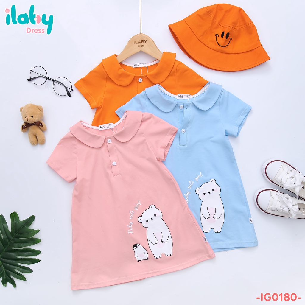 Váy cho bé gái, váy công chúa ILABY chất liệu cotton, kết hợp hình in cute cho bé từ 1 - 10 tuổi [11IG01800521]