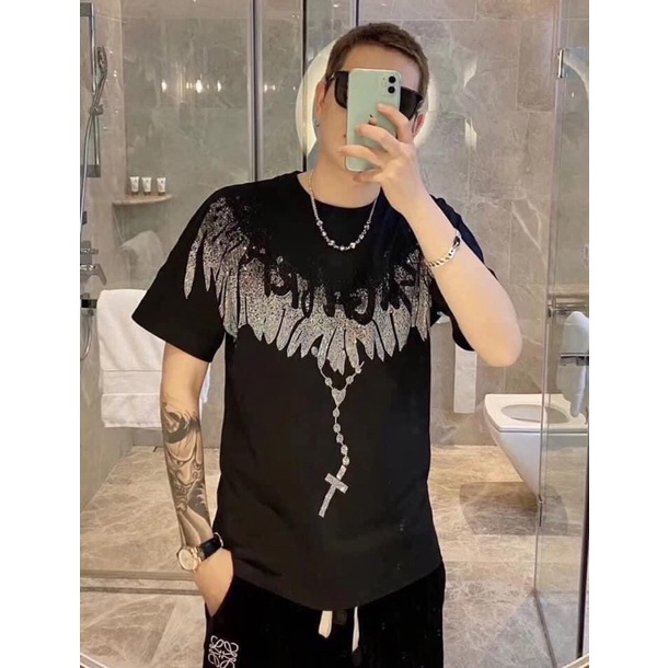 ⚡️ 𝐅𝐑𝐄𝐄 𝐒𝐇𝐈𝐏 ⚡️Áo Phông Nam Mc Burlon hoạ tiết cánh chim scap new