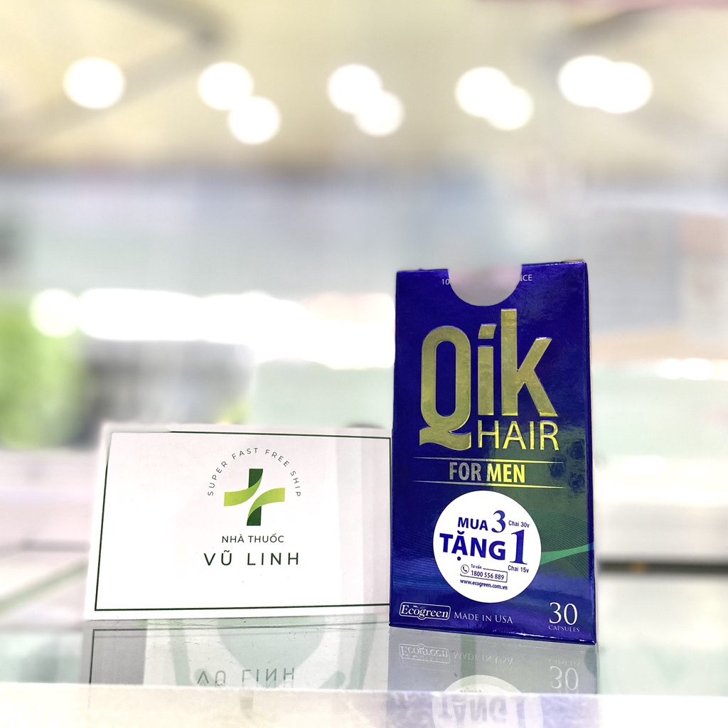 Viên uống QIK HAIR (cho Nam / cho Nữ) giảm rụng, mọc tóc chắc khỏe (30 viên)