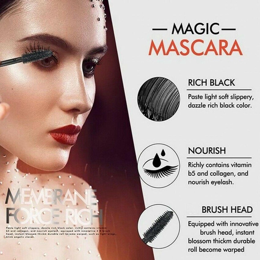 Mascara Sợi Tơ 4D Kháng Nước Chống Nhòe Chuốt Mi Cong Vút Và Dài Hơn
