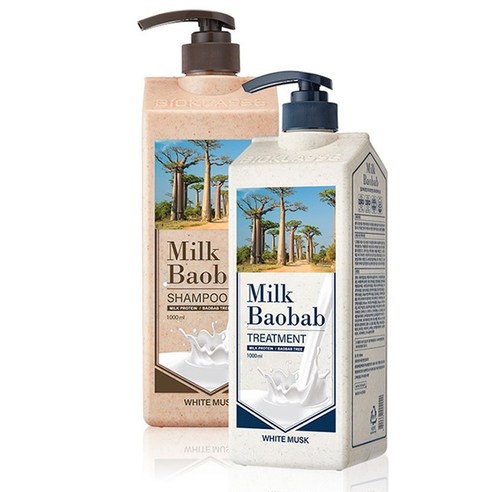 Set dầu gội và dầu xả dưỡng tóc lưu hương Milk Baobab Original 1000ml