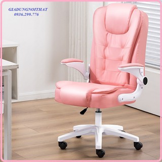 [HÀNG LOẠI 1]Ghế xoay văn phòng đệm cao su bọc da tay gấp 90 độ Đài Loan - Ghế văn phòng tay gấp YIRUITE RE0680