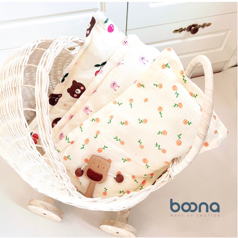 Gối xô bông hữu cơ  BOONA cao cấp mềm mại cho bé trai gái