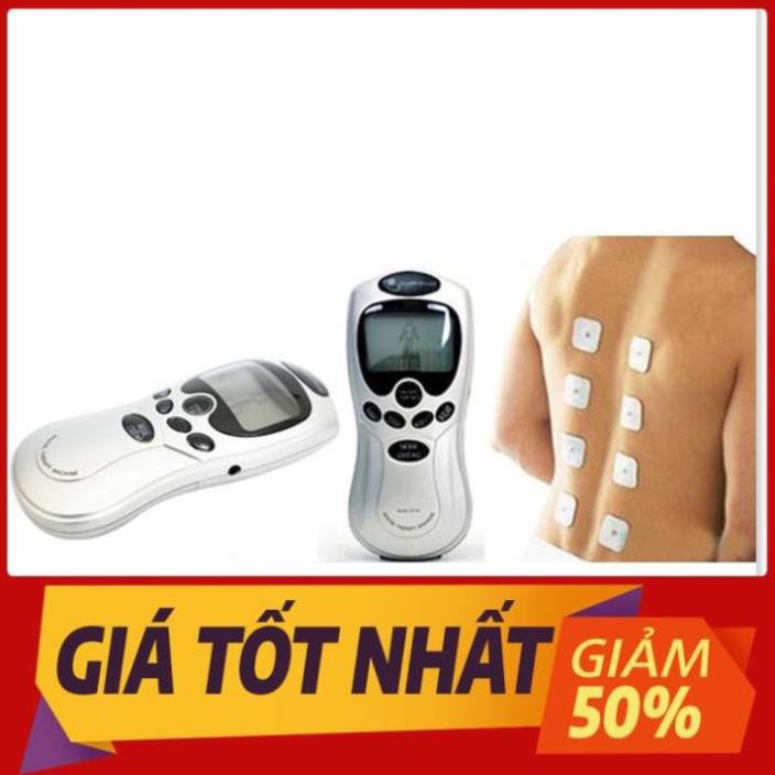 [ HÀNG CHÍNH HÃNG ] Máy massage xung điện 4 miếng dán vật lý trị liệu mát xa châm cứu bấm huyệt cầm tay lưng cổ vai gáy