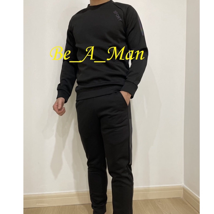 Bộ quần áo thể thao nam thu đông mẫu 2021 chữ sport BTT006