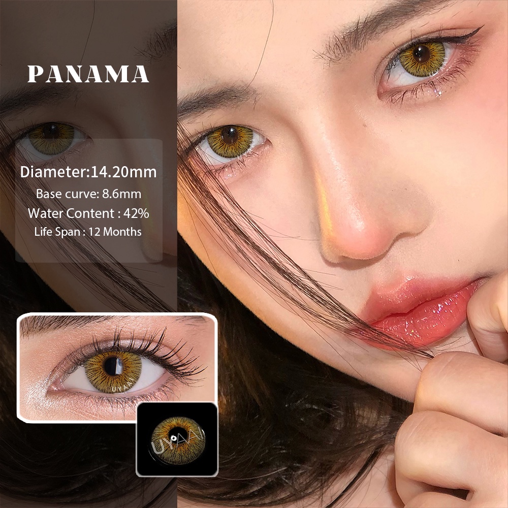 1 Cặp Kính Áp Tròng Màu Nâu / Xanh Thời Trang