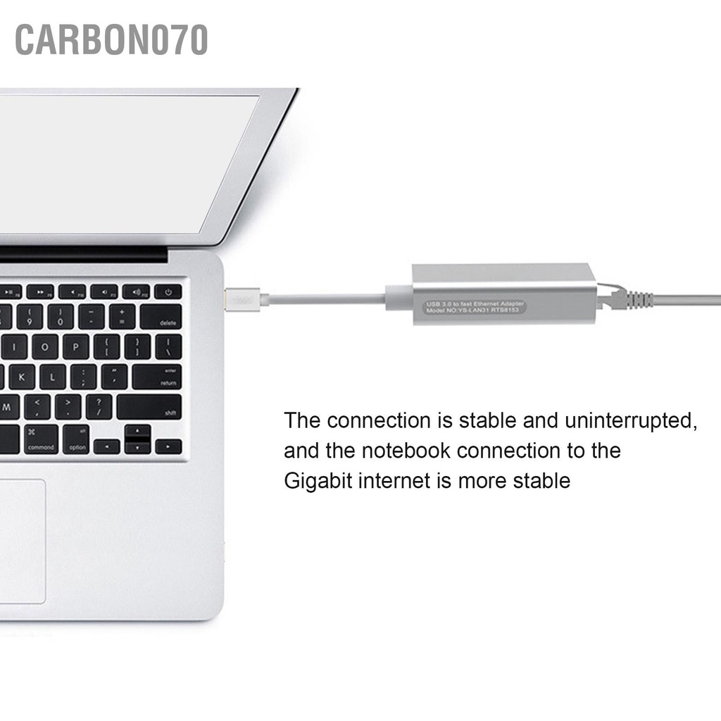 Carbon070 Bộ chuyển đổi USB Ethernet 3.0 sang RJ45 10M 100M 1000M Gigabit LAN cho trò chơi văn phòng tại nhà
