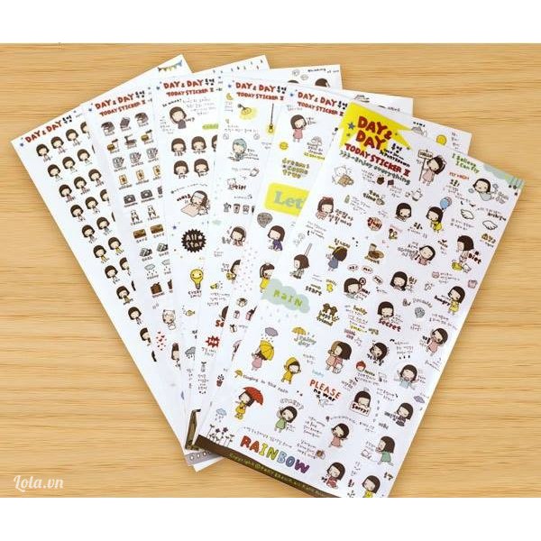 1k Deal hot  STICKER DÁN HÀN QUỐC SIÊU CUTE NHIỀU MẪU 1 TẤM