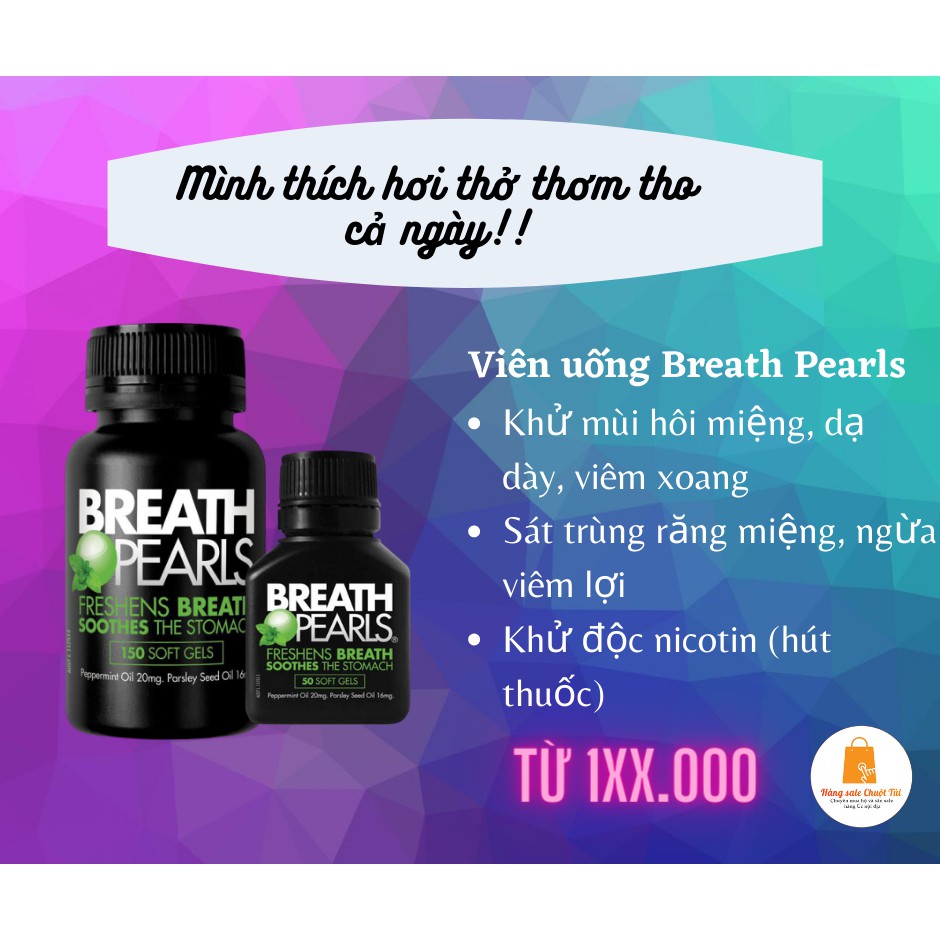 Viên uống thơm miệng Breath Pearls Úc - Hàng Úc nội địa