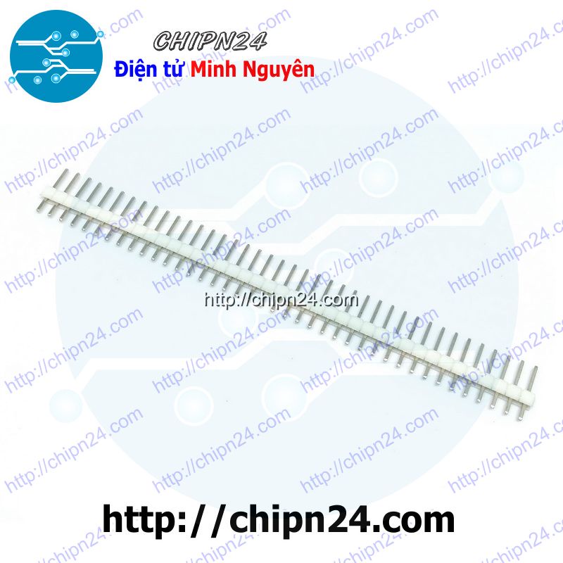 [3 CÂY] (TK1.2) Header Hàng rào Đực Đơn Thẳng 1x40p TRẮNG 2.54MM