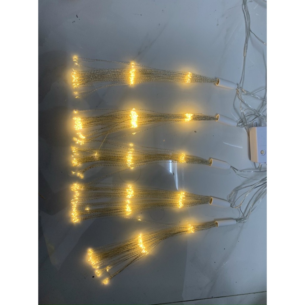 Dây đèn Led pháo hoa firework 500 bóng ánh vàng - 5 chùm 3 tầng- 4 Tầng