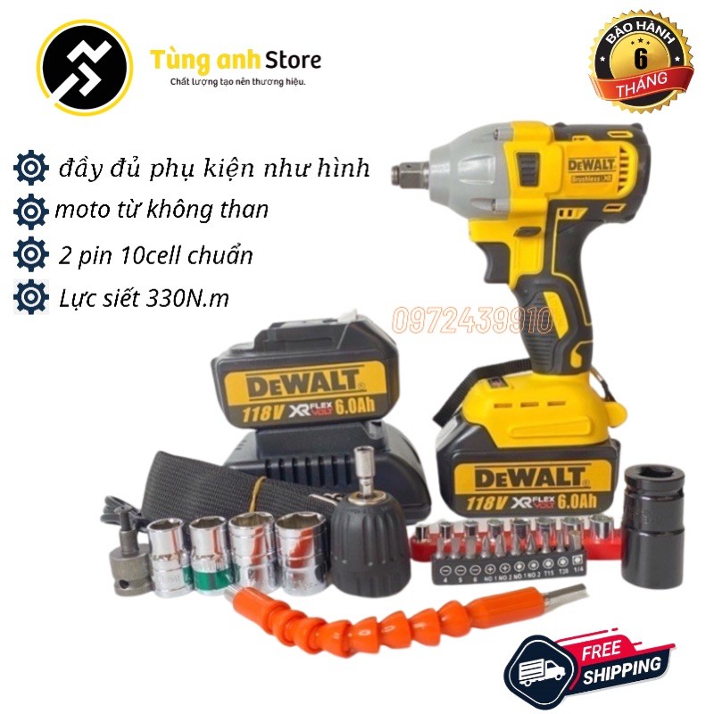 Máy Siết Bulong DeWALT DCF887 dòng cao cấp đầy đủ phụ kiện như hình