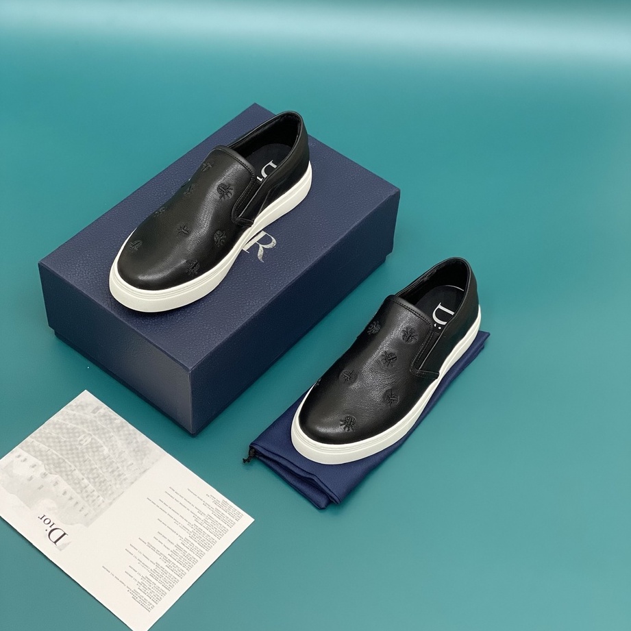 Giày Slipon Dior da bò thêu ong ruồi fullbox