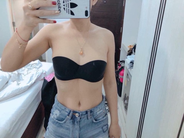 Áo ngực không dây Thái Lan 221 su đúc quai ngang size 34, 36 màu da/đen