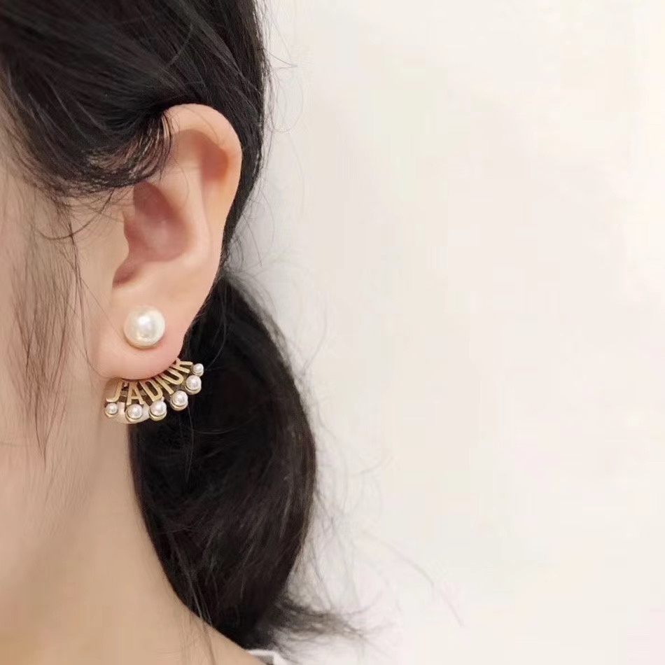 Khuyên Tai Tròn Khắc Chữ Dior Bằng Thép Titanium Thời Trang Cho Nữ