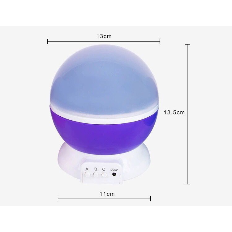 Đèn Chiếu Bầu Trời Trăng Sao 3 Chế Độ Cực Đẹp Xoay 360 Độ