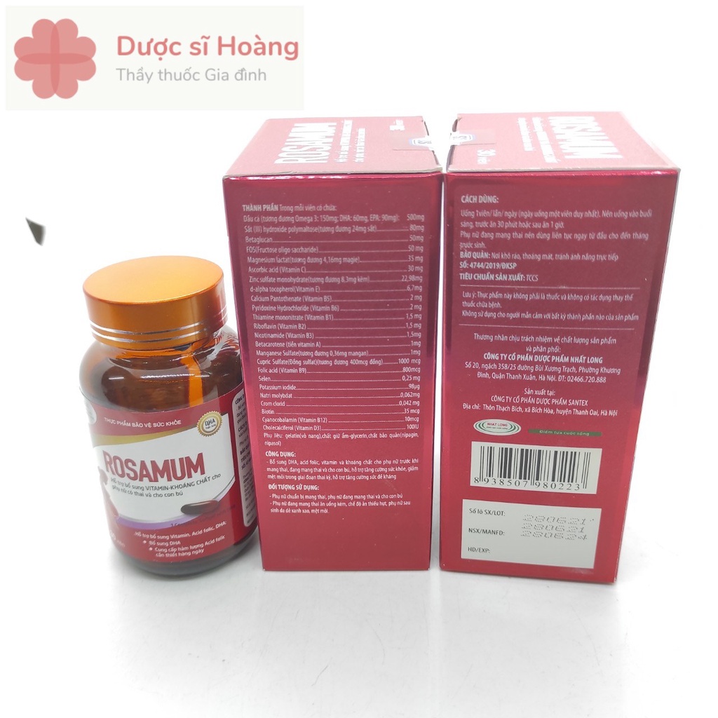Rosamum Vitamin Và Khoáng Chất Cho Bà Bầu - Lọ 30 viên