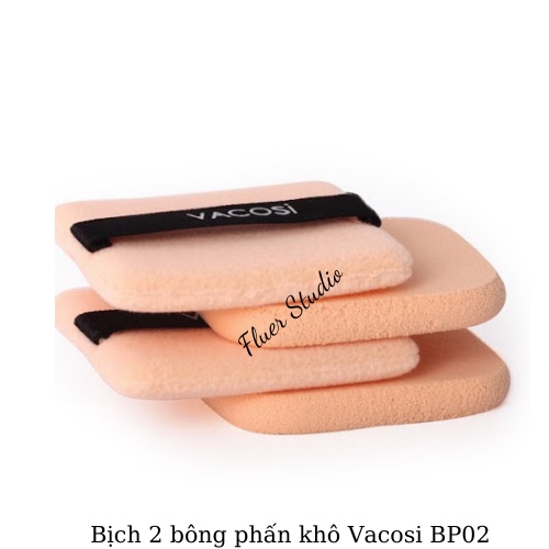 Bông phấn VACOSI khô vuông nhỏ BP02 (bịch 2 cái) - hàng có sẵn - Hàng chính hãng