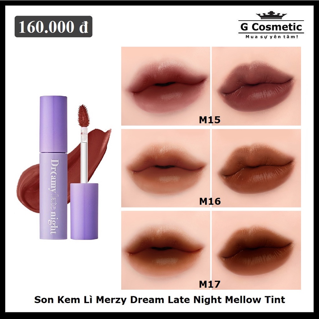 Son Kem Lì, Mịn Mượt Nhẹ Môi Merzy Dreamy Late Night Mellow Tint