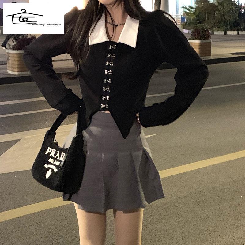 Áo Sơ Mi Cổ Bẻ Dáng Ôm Phong Cách Retro Thời Trang Cho Nữ