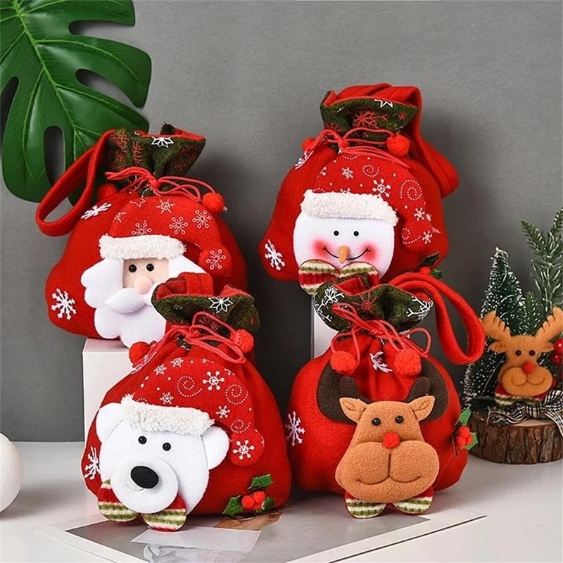 Túi Đựng Kẹo Giáng Sinh Hình Chiếc Tất Xinh Xắn Mới
