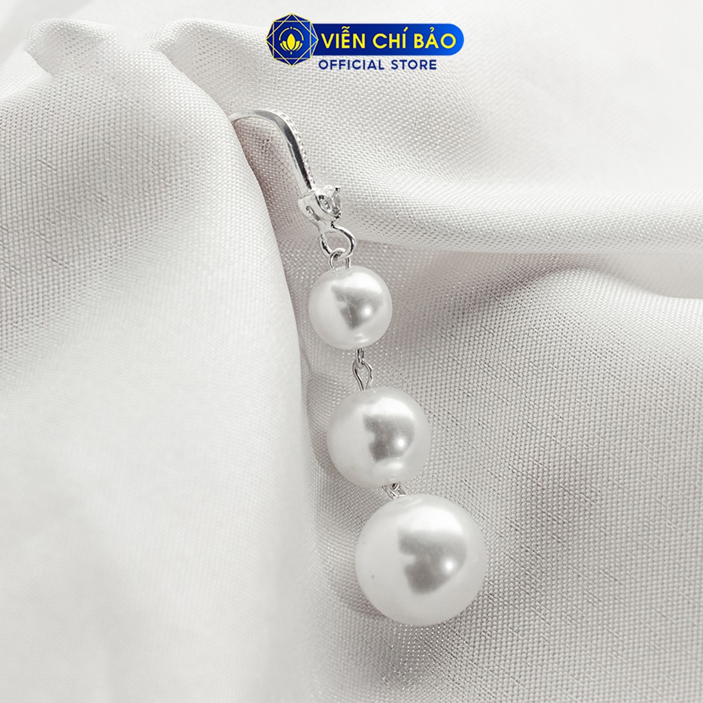 Bông tai bạc nữ chuỗi hạt chầu chất liệu bạc 925 thời trang phụ kiện trang sức nữ Viễn Chí Bảo B400323