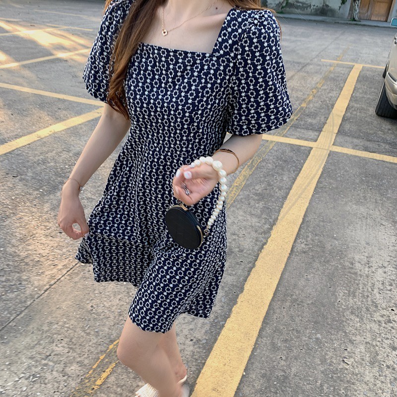 Đầm Ngắn Dáng Ôm Thời Trang Mùa Hè Phong Cách Retro Dành Cho Nữ