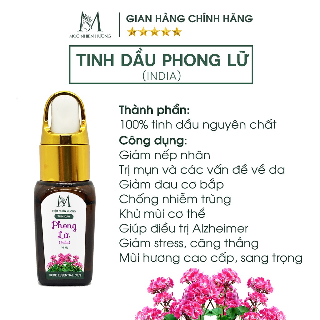 Tinh dầu phong lữ nguyên chất Mộc Nhiên Hương (10ml/50ml) thư giãn, xông phòng, thơm lâu, diệt khuẩn, đuổi muỗi