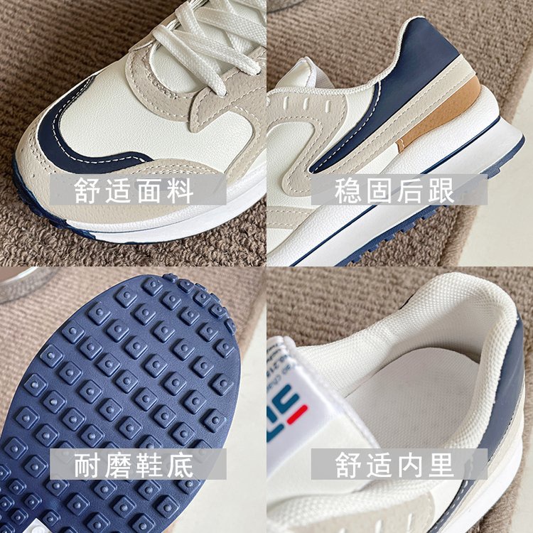 Giày Thể Thao Cột Dây Mũi Tròn Thoáng Khí Thoải Mái Phong Cách Mới