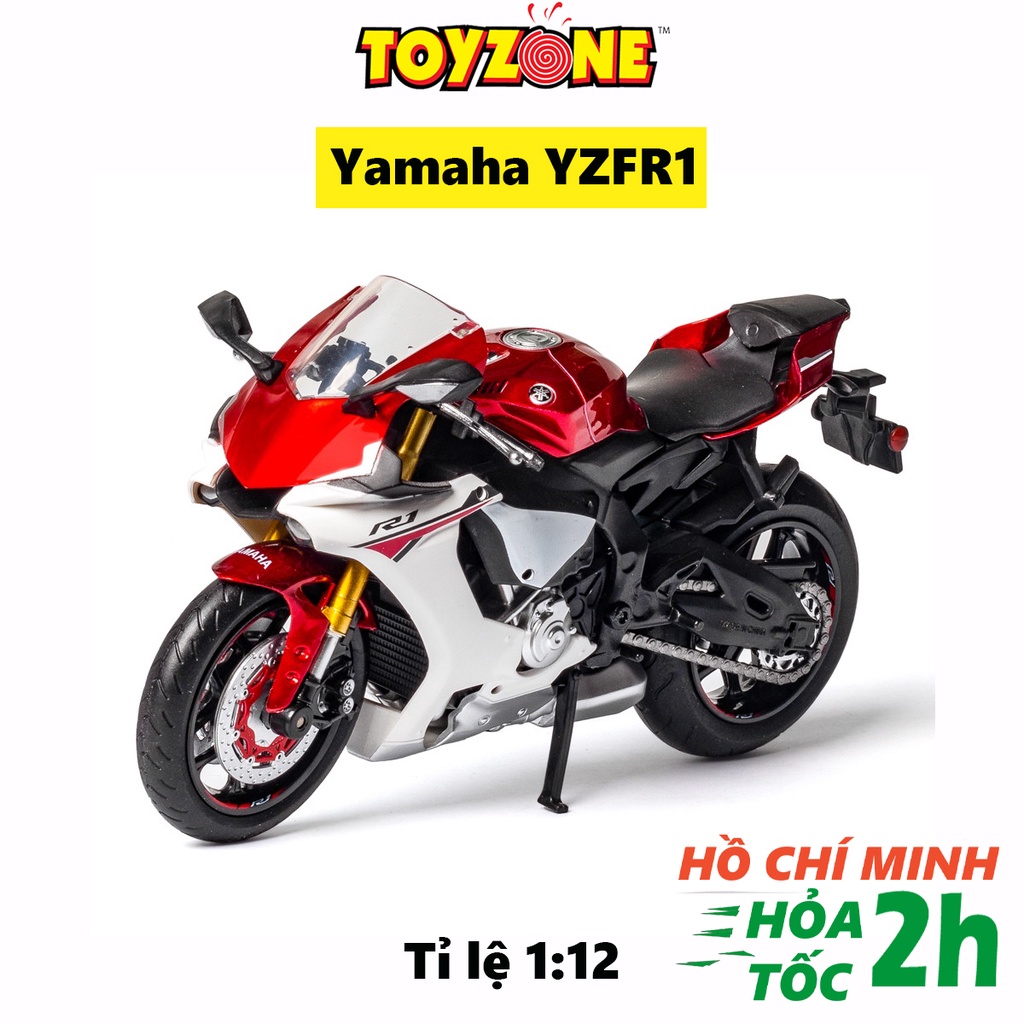 Mô hình xe Moto phân khối lớn Yamaha YZFR1 tỉ lệ 1:12 khung thép