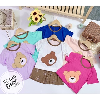 Bộ cộ tay cho bé size nhỡ 20-30kg họa tiết gấu chất liệu cotton thoáng mát dễ thương nhiều màu sắc