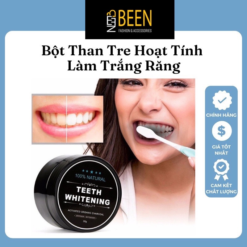Bột than tre hoạt tính tẩy trắng răng TEETH WHITENING 30g Hiệu Quả