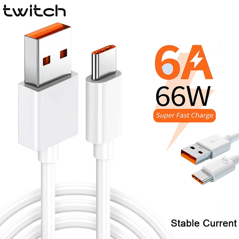Dây cáp sạc nhanh TWITCH giao diện USB type C 66W 6A