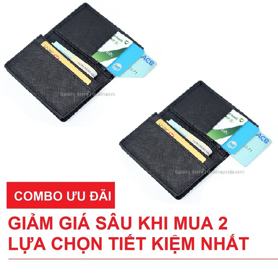 [Nhập GALA10 giảm 10%] [FREE_Ship khi mua 180k] Combo 2 Ví Nhỏ Nhiều Ngăn Tiện Lợi Vừa thẻ, CMND Galaxy Store (Đen)