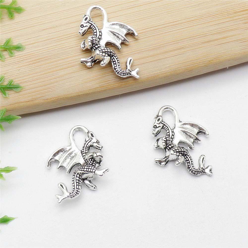 Mặt Vòng cổ Hình Rồng Bay Trang Trí Halloween Kích Thước 20 * 15mm
