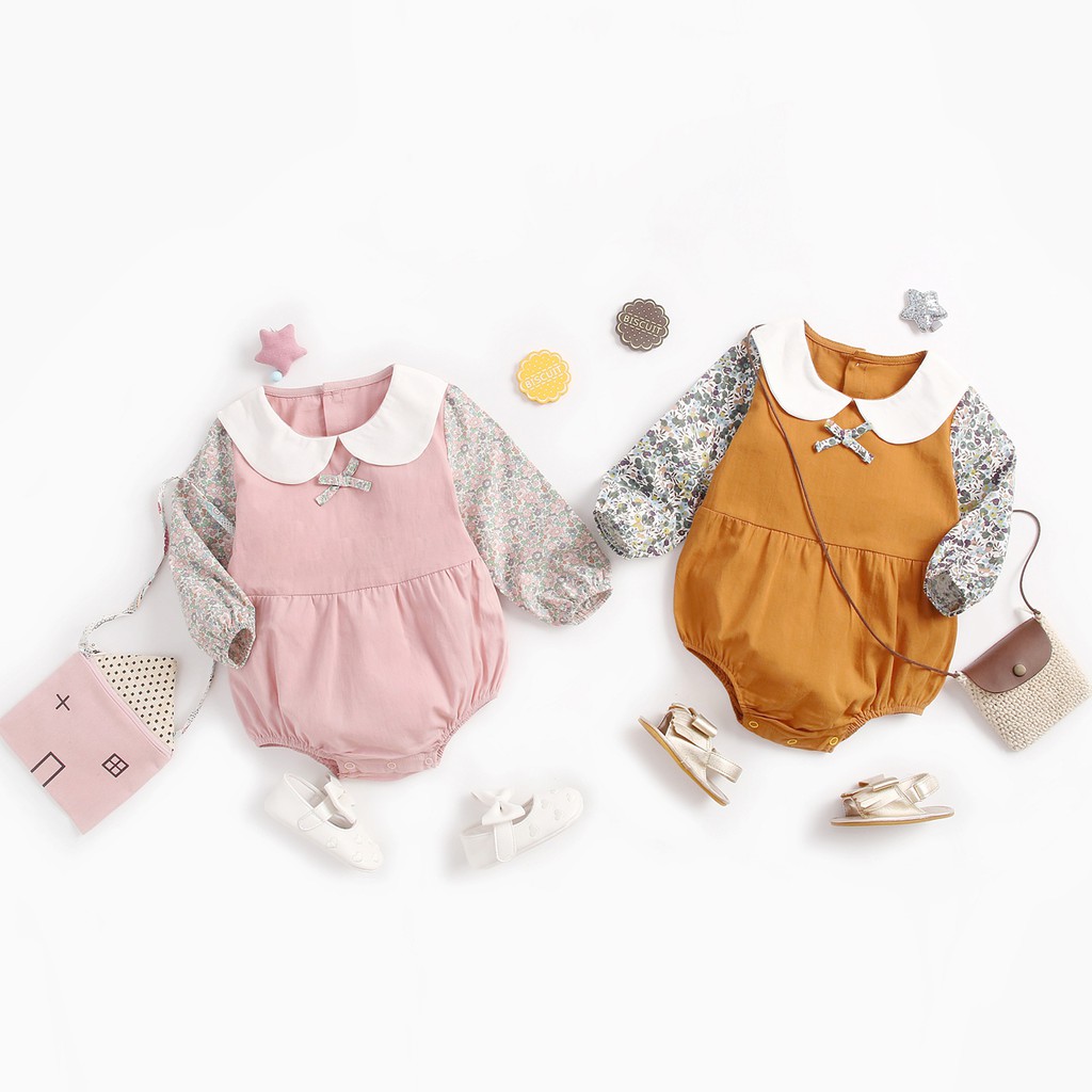 Bộ Áo Liền Quần Sanlutoz Bằng Chất Liệu Cotton Dài Tay Phong Cách Công Chúa Dành Cho Bé Gái