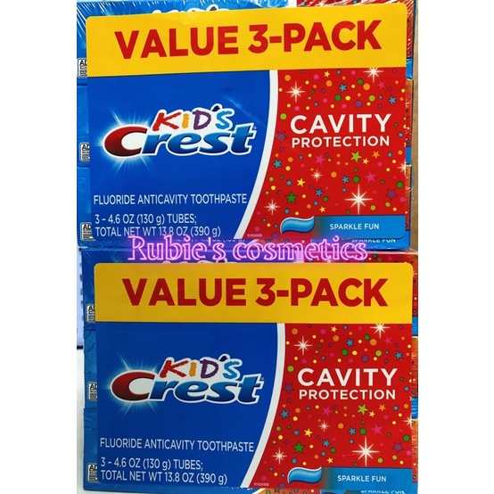 [Bill US]Kem Đánh Răng Crest Kids Cavity Protection An Toàn Cho Bé 130g