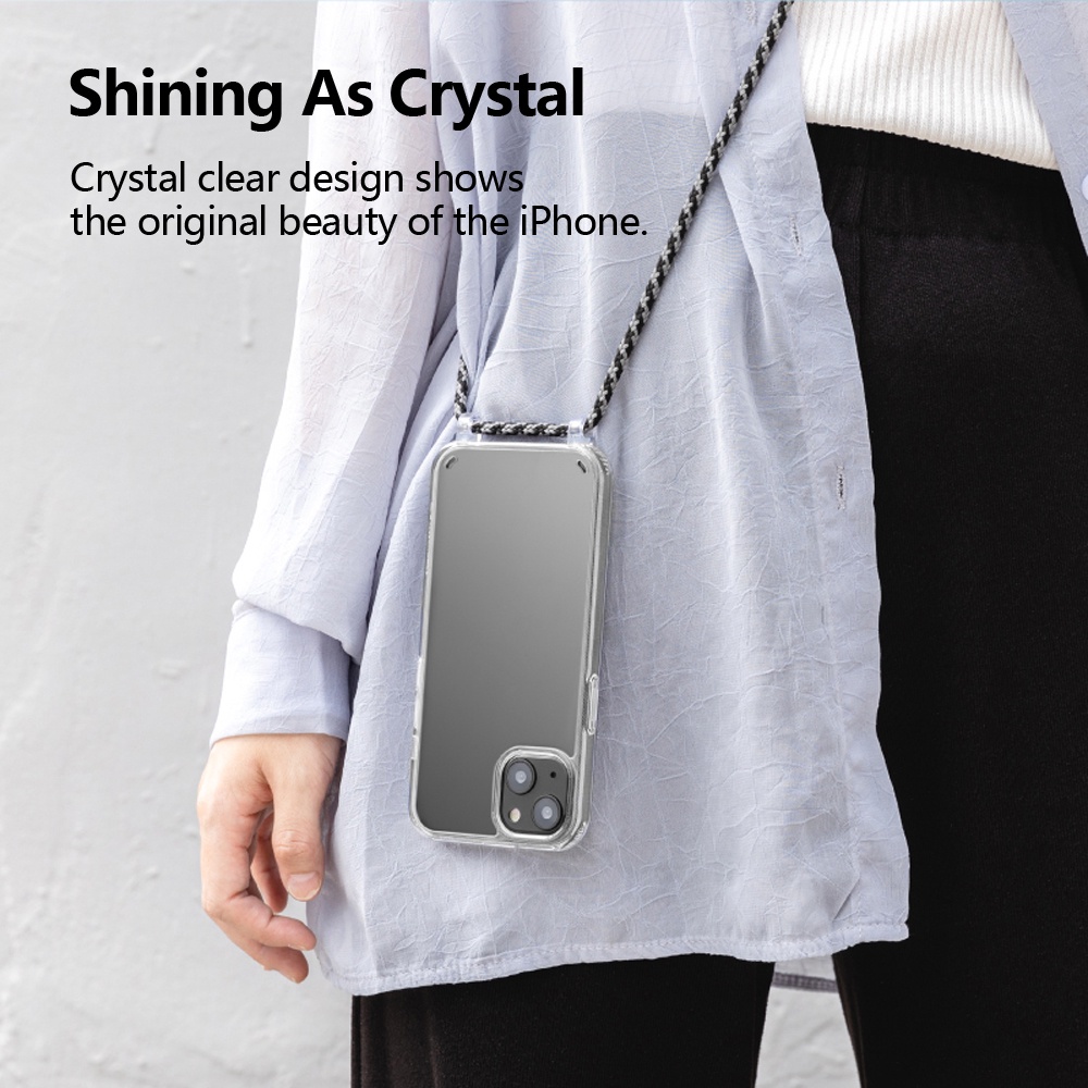 Switch Easy Play Lanyard Clear Case cho iPhone 14 14 Plus 14 Pro 14 Pro Max   Vỏ iPhone có dây đeo có thể điều chỉnh & Nắp máy ảnh
