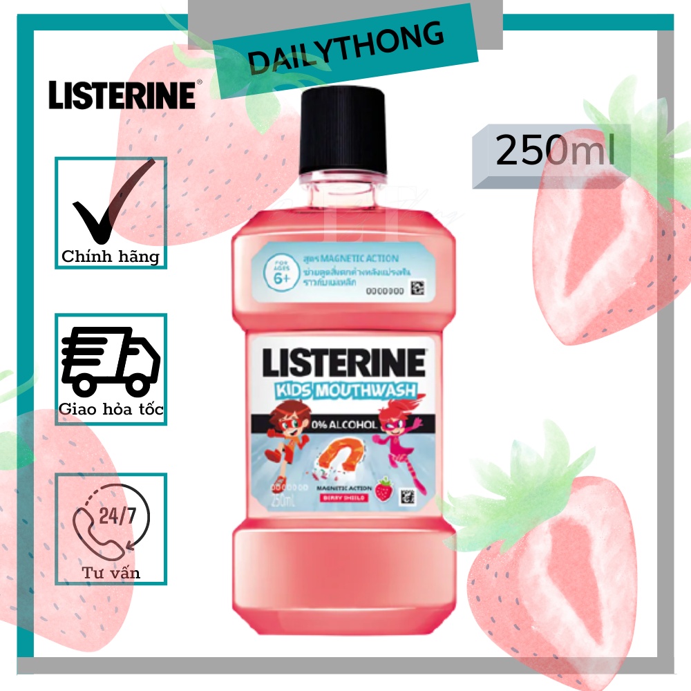 Nước súc miệng cho bé LISTERINE Kids Mouthwash 250ml (Trên 6 Tuổi) Nước súc miệng trẻ em không cồn