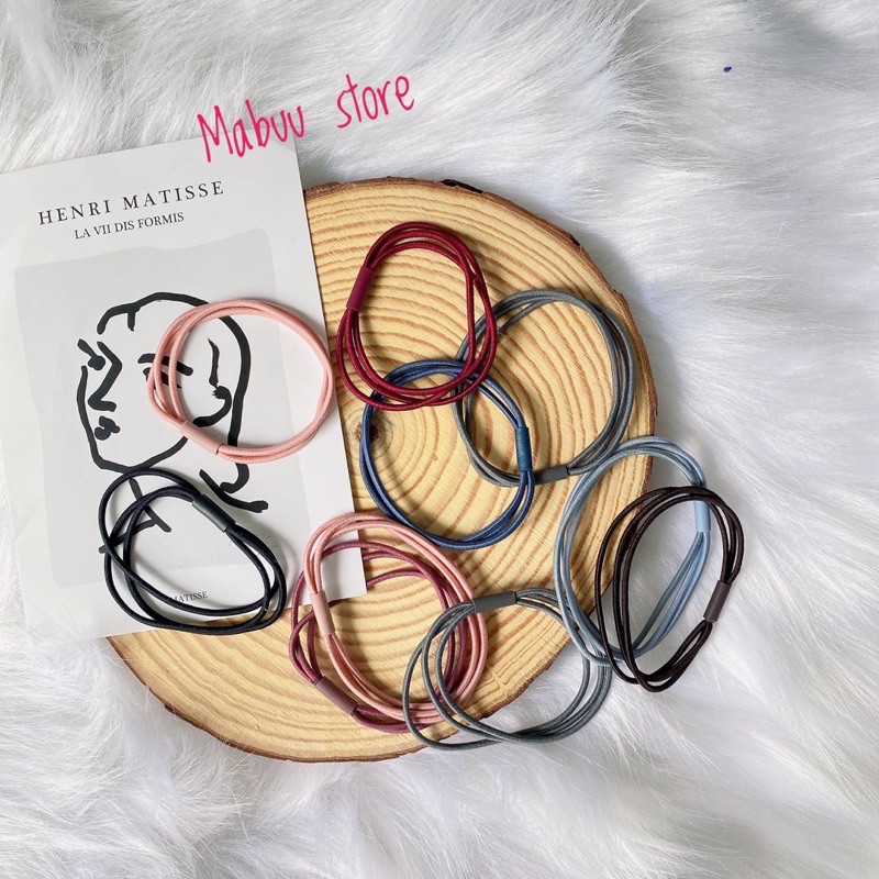 [Mã FAMARAL1 giảm 10K đơn 50K]Combo 10 dây chun buộc tóc nữ nhiều Màu Kiểu 3 sợi