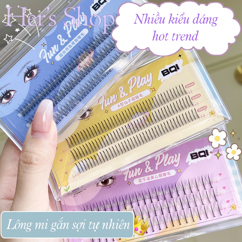 Mi Giả Tách Sợi Tự Nhiên Nhiều Kiểu Dáng Tặng Bộ Keo Dán Mi - Mi Giả Chùm Tự Nối Tại Nhà