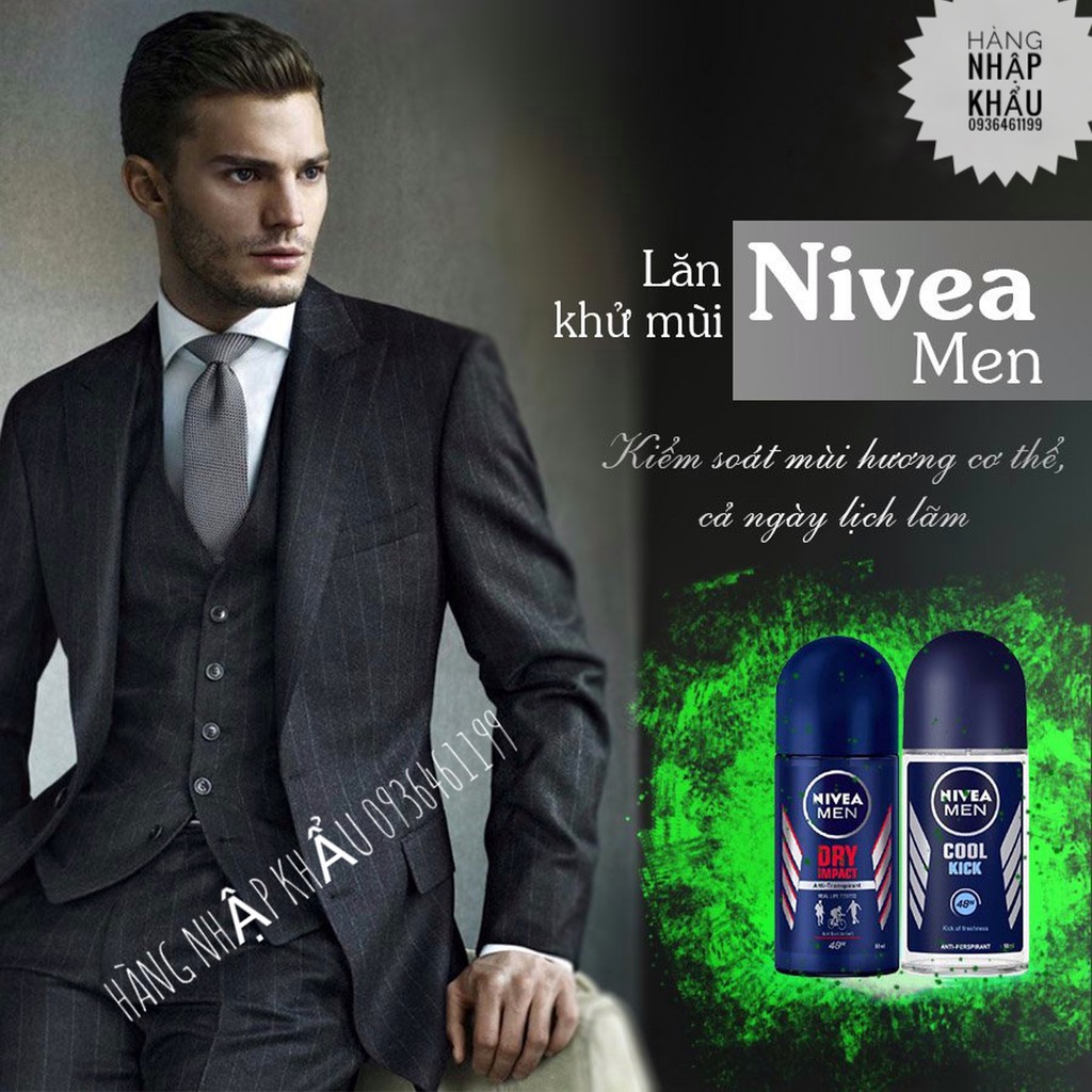 {48h} Lăn nách Khử Mùi Nivea men,nam 25ml THÁI LAN