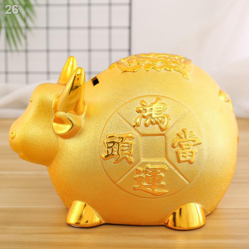> Đồ trang trí trâu phong thủyy mắn Cung hoàng đạo Trung Quốc lợn vàng đất phòng khách công ty quà khai trương