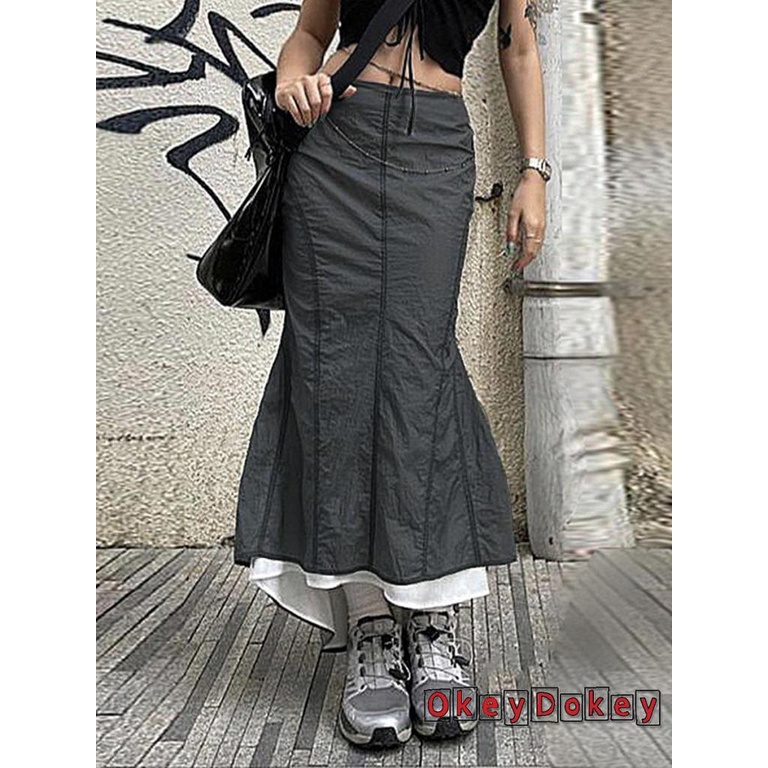 Chân Váy Xòe Xếp Ly Phong Cách Harajuku Vintage Thời Trang Cho Nữ ODokey-Y2K 90