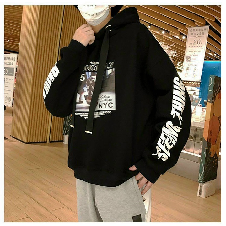 Áo hoodie có mũ nam nữ chất nỉ da cá mặc mát quanh năm - HOODIE15