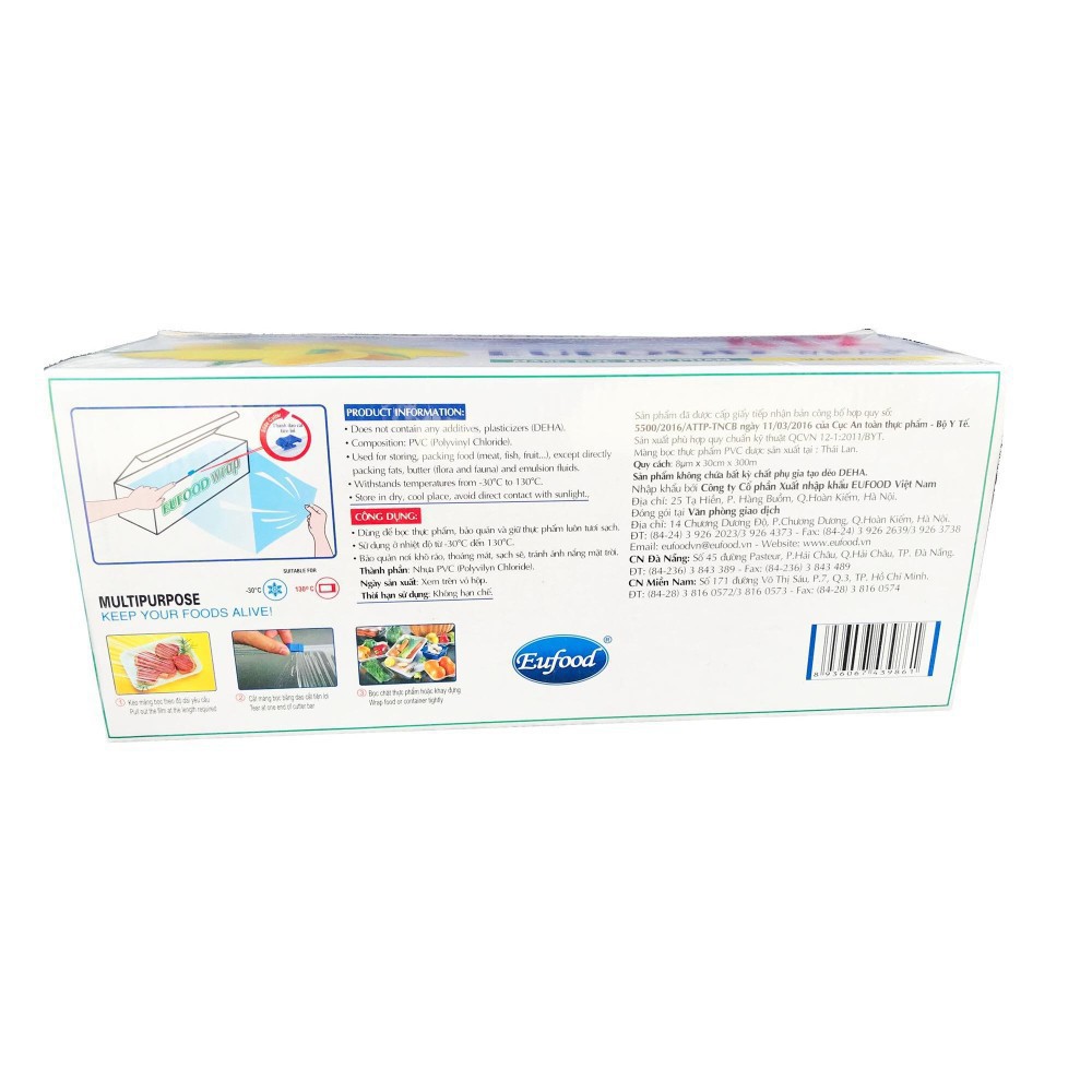 Màng bọc thực phẩm chịu nhiệt lò vi sóng EUFOOD PVC EU412 (30cm x 300m)