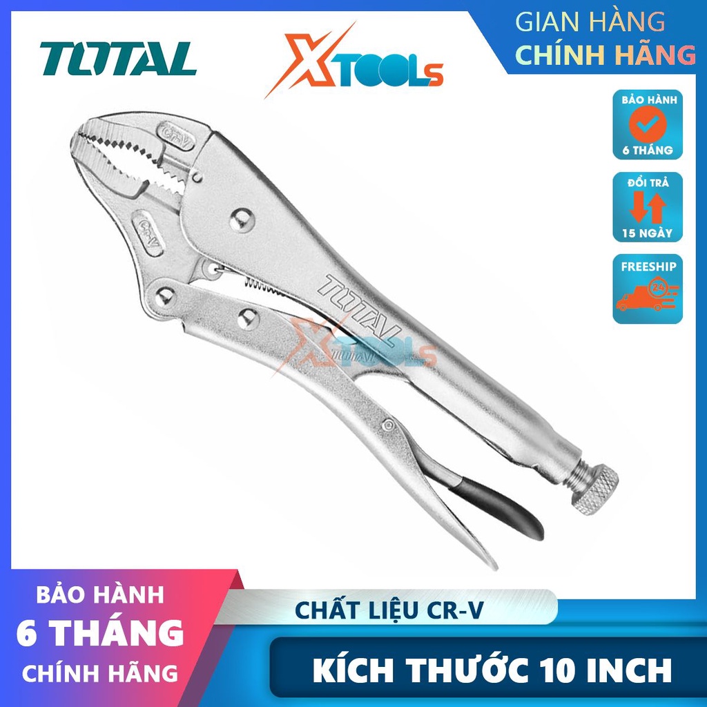 Kìm bấm hàm 10inch TOTAL THT191001 thép cr-v mạ niken cứng chắc, kềm bấm chết đa năng - CHÍNH HÃNG-XTOOLS